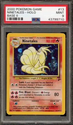 Pokemon Ninetales Base Set 2 Holo Rare #13 PSA 9 Mint - Image 1