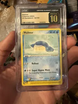Pokemon Wailmer EX Sandstorm #83 CGC 10 Pristine ~ Pop 22 (see Desc) - Image 1