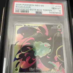 Bulbasaur Box Topper Stamped 133/132 2025 Pokemon Mega Evolution Rare PSA 10 - Image 4