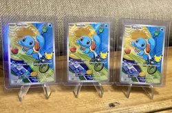 Pokemon Squirtle 039 First Partner Illustration Full Art Holo Promo X 3 - Image 1