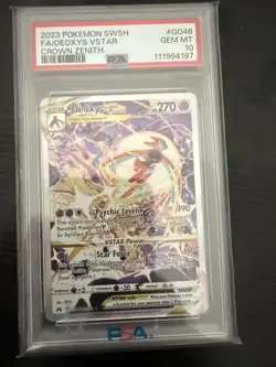 Pokemon Deoxys VSTAR GG46 Crown Zenith Galarian Gallery Holo PSA 10 270 HP - Image 1