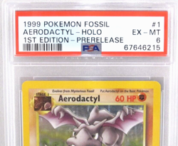 PSA 6 Aerodactyl #1 Holo 1st Edition Pokemon 1999 Fossil Prerelease Promo - Image 2