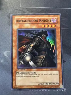 Armageddon Knight PTDN-EN021 Super Rare 1st Edition LP Edison Yugioh - Image 1