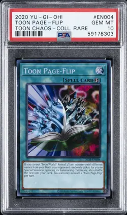 2020 YU-GI-OH! TOON CHAOS COLLECTOR'S RARE #EN004 TOON PAGE-FLIP PSA 10 - Image 1