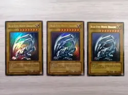 3x Blue Eyes White Dragon Yu-gi-oh Played Condition - Image 1