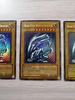 3x Blue Eyes White Dragon Yu-gi-oh Played Condition - Image 3