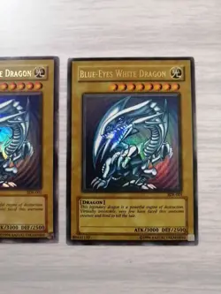 3x Blue Eyes White Dragon Yu-gi-oh Played Condition - Image 4