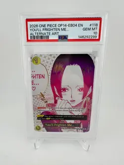 One Piece TCG Boa Hancock Youll Frighten Me Alt Art OP14-118 PSA 10 - Image 1