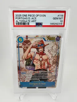 2025 ONE PIECE OP13 119 CARRYING ON HIS WILL PORTGAS D ACE SEC ALT ART PSA 10 - Image 1