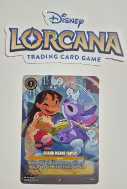 Disney Lorcana Winterspell Enchanted Ohana Means Family Lilo and Stitch Rare - Image 1