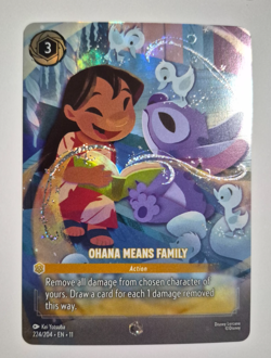Disney Lorcana Winterspell Enchanted Ohana Means Family Lilo and Stitch Rare - Image 2