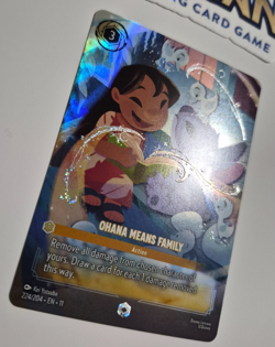 Disney Lorcana Winterspell Enchanted Ohana Means Family Lilo and Stitch Rare - Image 4