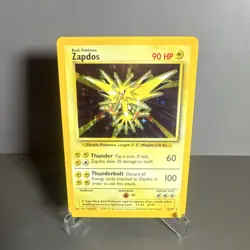 Pokemon Zapdos Base Set Holo Rare 016/102 90 HP Thunder Thunderbolt Card - Image 1
