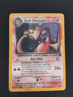 MP / HP Dark Charizard 4/82 Holo Team Rocket WOTC 2000 Pokemon Card - Image 1