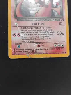 MP / HP Dark Charizard 4/82 Holo Team Rocket WOTC 2000 Pokemon Card - Image 3