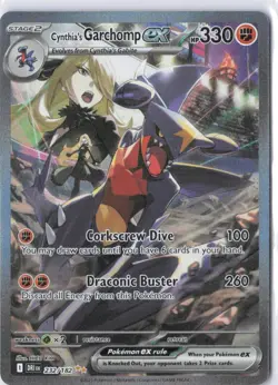 Pokemon Cynthia's Garchomp EX Full Art Foil Card 232/182 330 HP Dragon Stage 2 - Image 1