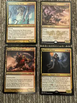 Magic The Gathering MTG Lot of 4 Rare Cards Mogis Bladewing Boltwing Bloodhall - Image 1