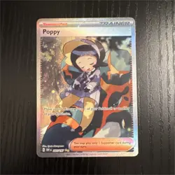 Pokemon Poppy SIR 227/197 SV03: Obsidian Flames Full Art Holo Ultra Rare Card - Image 1
