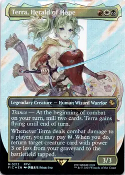 Terra, Herald of Hope BORDERLESS SURGE FOIL Final Fantasy Magic MTG NM - Image 1