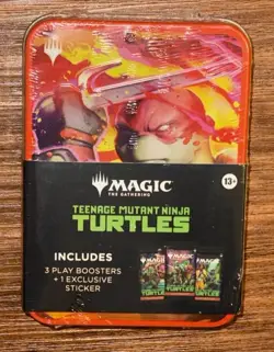 Magic The Gathering Teenage Mutant Ninja Turtles Raphael Tin 3 Packs New Sealed - Image 1