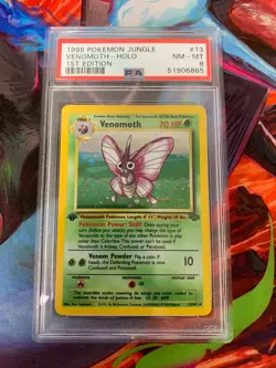 1999 Pokemon Jungle Venomoth Holo 1st Edition PSA 8 #13 - Image 1
