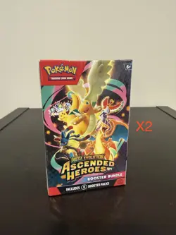 Lot 2x Pokemon Ascended Heroes Booster Bundle - Image 1