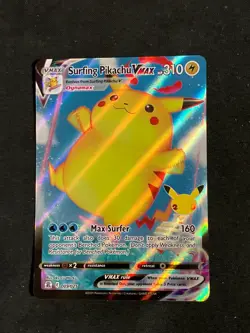 Pokemon Surfing Pikachu VMAX Ultra Rare Celebrations 009/025 NM - Image 1