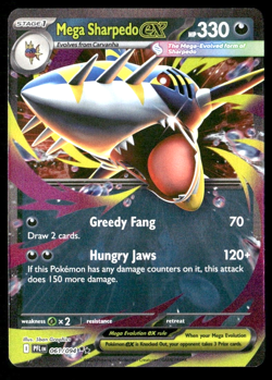 Mega Sharpedo ex - 061/094 - Phantasmal Flames (PFL) Pokemon TCG - Image 1