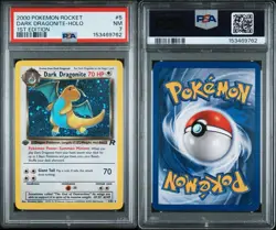 Pokemon TCG 2000 Team Rocket Dark Dragonite Holo 1st Ed PSA 7 #5/82 - Image 1