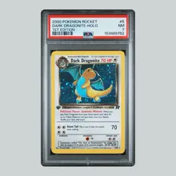 Pokemon TCG 2000 Team Rocket Dark Dragonite Holo 1st Ed PSA 7 #5/82 - Image 4