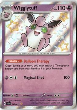 Wigglytuff, Pokemon SV: Paldean Fates Shiny Rare, 147/091 NM - Image 1