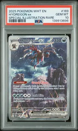 2025 POKEMON WHT EN-WHITE FLARE SPECIAL ILLUSTRATION RARE HYDREIGON EX PSA 10 - Image 1