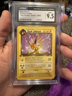 Dark Jolteon, 1st Edition, Pokemon Team Rocket 38/82 - CGC 9.5 - Image 1