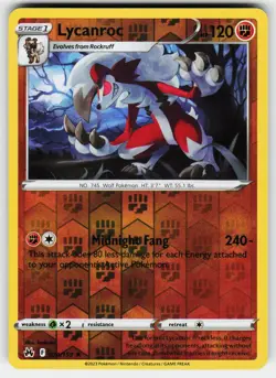 Lycanroc 074/159 Rare Crown Zenith Pokemon Reverse Holo Near Mint - Image 1