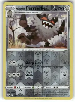 Galarian Perrserker 085/159 Crown Zenith Reverse Holo Pokemon TCG - Image 1