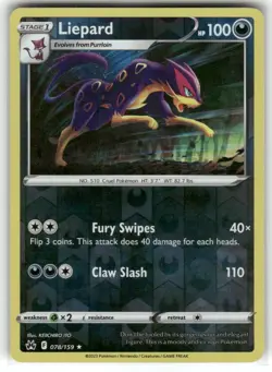 Liepard 078/159 Crown Zenith Reverse Holo Pokemon TCG - Image 1