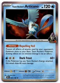 Team Rocket's Articuno 051/182 Destined Rivals Rare Holo Near Mint - Image 1