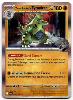 Team Rocket's Tyranitar 096/182 Destined Rivals Rare Holo Near Mint - Image 1