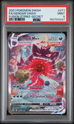 2021 POKEMON SWORD & SHIELD FUSION STRIKE SECRET #271 FULL ART/GENGAR VMAX PSA 9 - Image 1