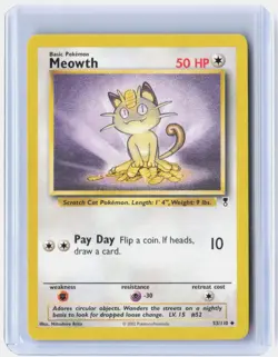 Meowth 53/110 Uncommon Legendary Collection Pokemon Lightly Played - Image 1
