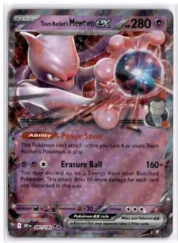 Team Rocket's Mewtwo ex 081/182 Double Rare Destined Rivals Pokemon Near Mint - Image 1