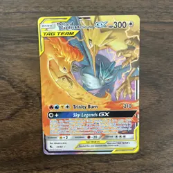 Pokemon Moltres & Zapdos & Articuno GX 44/68 Hidden Fates Ultra Rare Holo 300 HP - Image 1