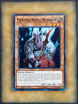 Yugioh Fiendish Rhino Warrior SR06-EN017 Common 1st Ed NM - Image 1