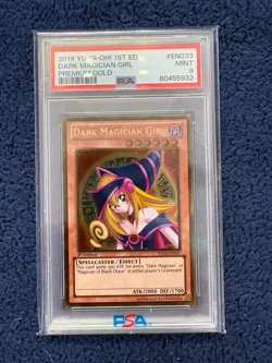 PSA 9 Dark Magician Girl Premium Gold 1st Edition PGLD-EN033 - 2014 Yugioh - Image 1