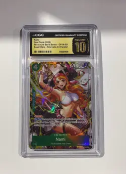 CGC Pristine 10 Nami One Piece Super Rare Alternate Art Parallel Foil OP14-031 - Image 1