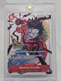 Monkey D. Luffy RARE 3RD ANNIVERSARY PROMO ALT ART ST01-012 ONE PIECE TCG - Image 1