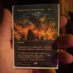 PREPOSTEROUS PROPORTIONS Foundations Borderless Foil MTG [Nostalgium] - Image 1