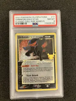 Umbreon Gold Star 17 PSA 8 NM Mint - Celebrations Classic Collection - Pokemon - Image 1