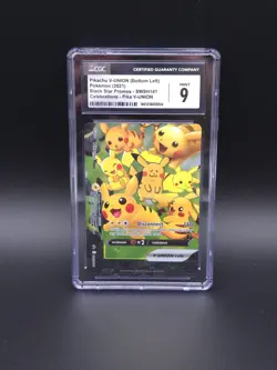 CGC 9 Pokemon Pikachu Pika V-UNION Black Star Promo SWSH141 Bottom Left 2021 - Image 1