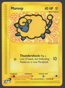 Mareep 119/165 common Non Holo Expedition NM Pokemon Card HQ Scan Card 1 - Image 1